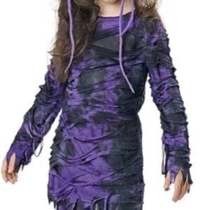 Teen Purple and Black Zombie Dress And Head Piece - Size 14-16 Girls NWT